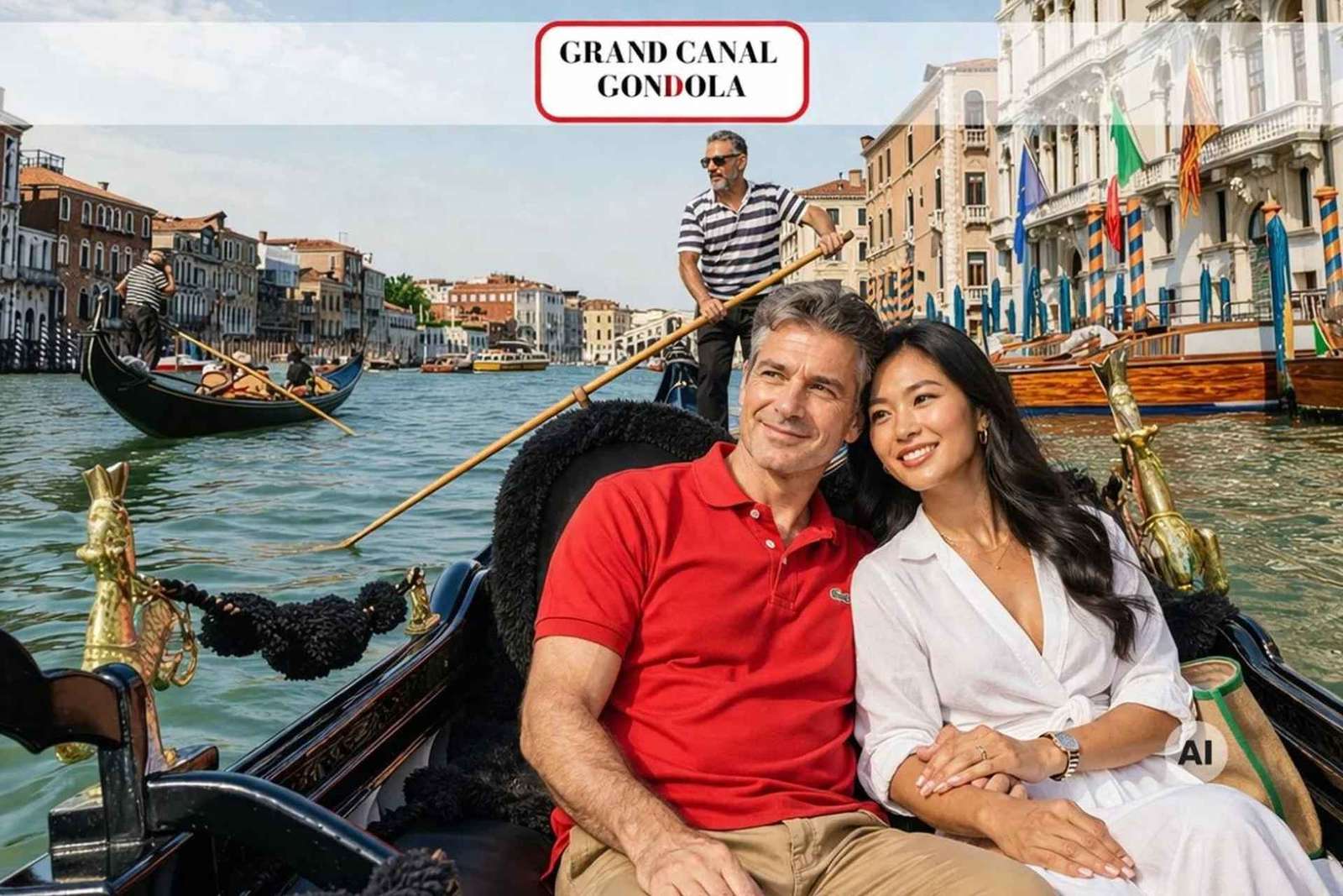 Gondole sur le Grand Canal, galerie de la gondole et felze