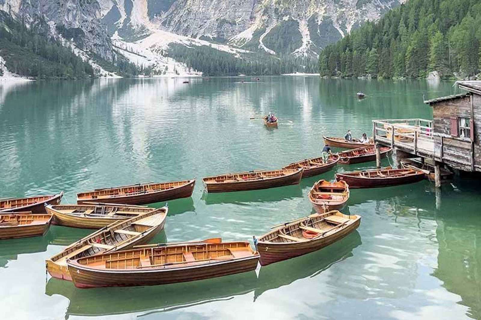 Au départ de Venise : Excursion d'une journée dans les Dolomites et le lac de Braies en minibus