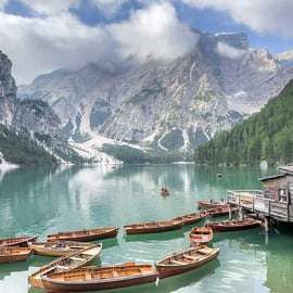 Au départ de Venise : Excursion d'une journée dans les Dolomites et le lac de Braies en minibus