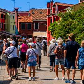 Excursion en bateau à Murano et Burano avec terrasse et verrerie