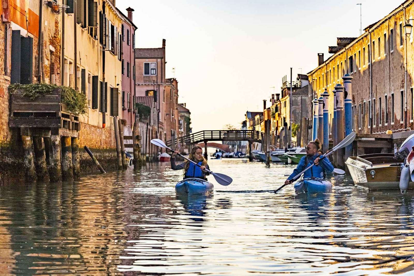 Venise : Excursion en kayak au coucher du soleil dans les canaux