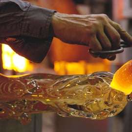 Murano : Démonstration de soufflage de verre et cadeau en verre artistique