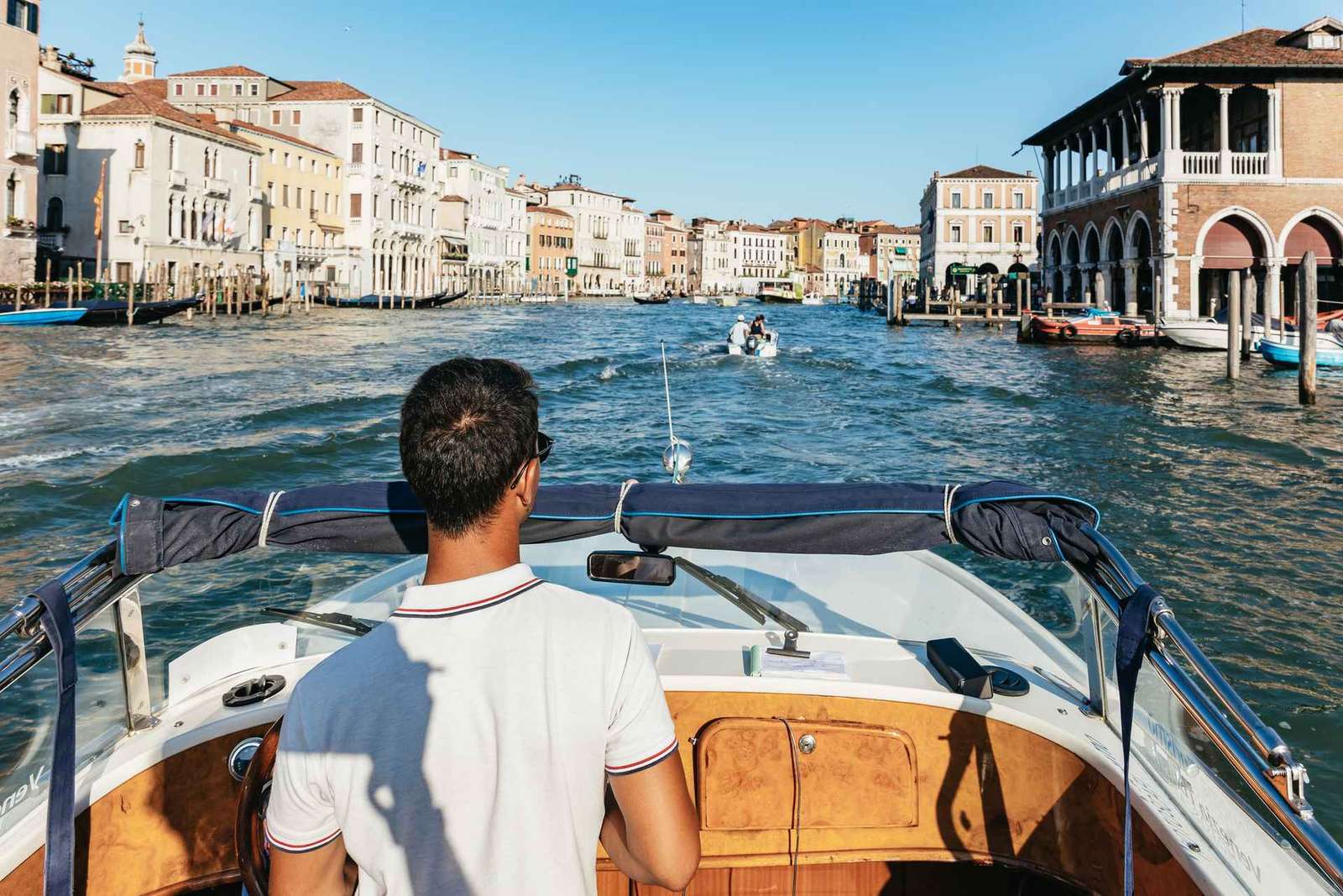 Venise : Transfert en bateau-taxi partagé vers l'aéroport Marco Polo.