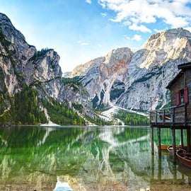 Au départ de Venise : Excursion d'une journée dans les Dolomites et le lac de Braies en minibus