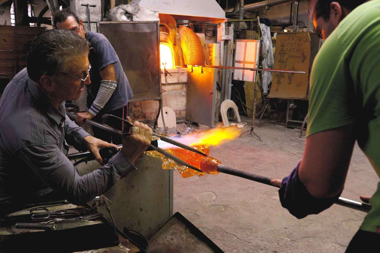 Murano : Démonstration de soufflage de verre et cadeau en verre artistique