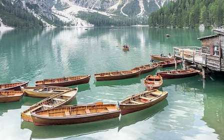 Au départ de Venise : Excursion d'une journée dans les Dolomites et le lac de Braies en minibus